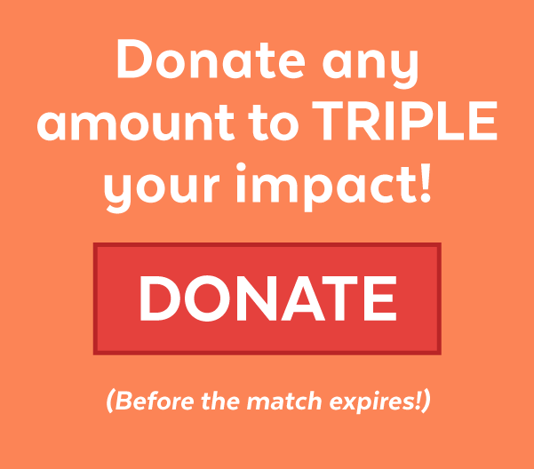 Donate any amount to triple your impact! (before the match expires!)