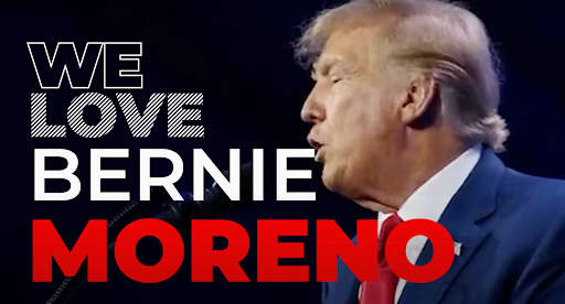 'We love Bernie Moreno' - Donald Trump
